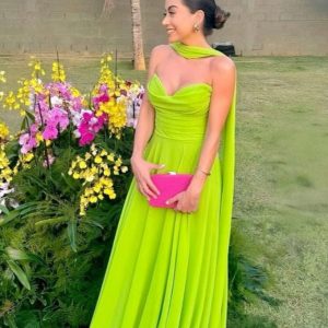 Robe Demoiselle D'Honneur Vert Anis