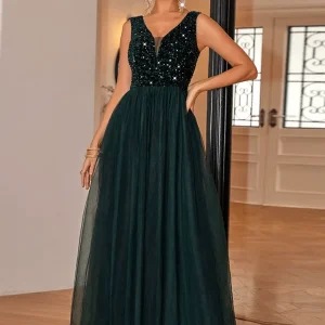 Robe Demoiselle D'Honneur Vert Bouteille