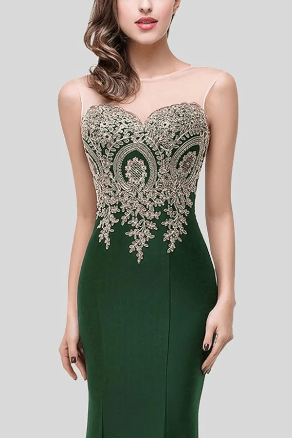 Robe Demoiselle d'Honneur Vert Foncé – Image 4