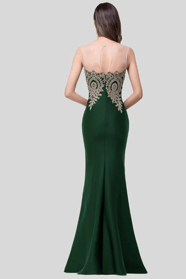 Robe Demoiselle d'Honneur Vert Foncé – Image 3