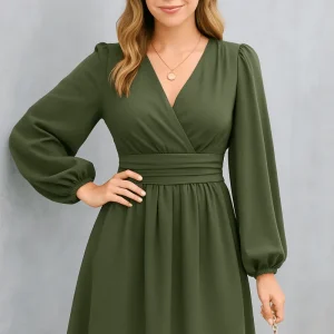 Robe Demoiselle D'Honneur Vert Kaki