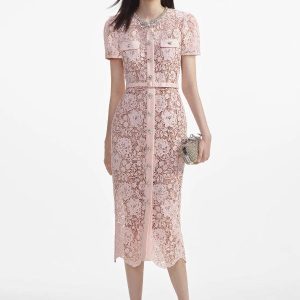 Robe Dentelle Rose Pale