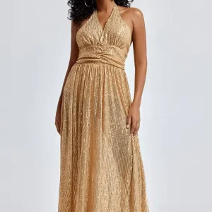 Robe Dorée Pailletée