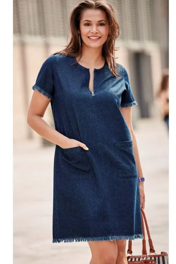 Robe Droite Bleu Marine – Image 2