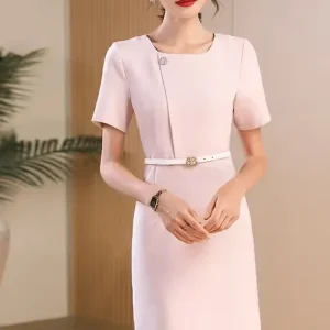 Robe Droite Rose Poudré