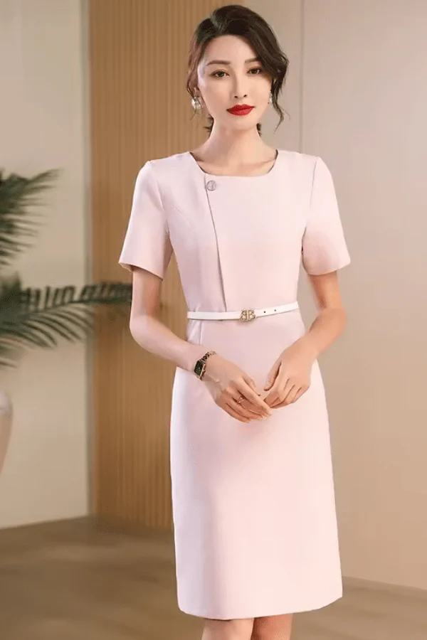 Robe Droite Rose Poudré – Image 2