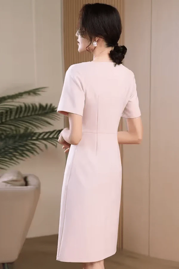 Robe Droite Rose Poudré – Image 3