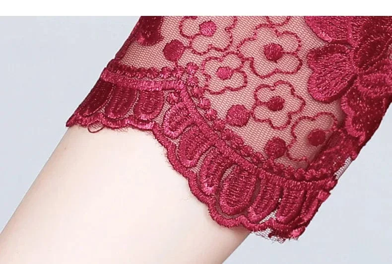 Robe En Dentelle Bordeaux – Image 6