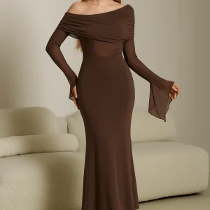 Robe En Maille Marron