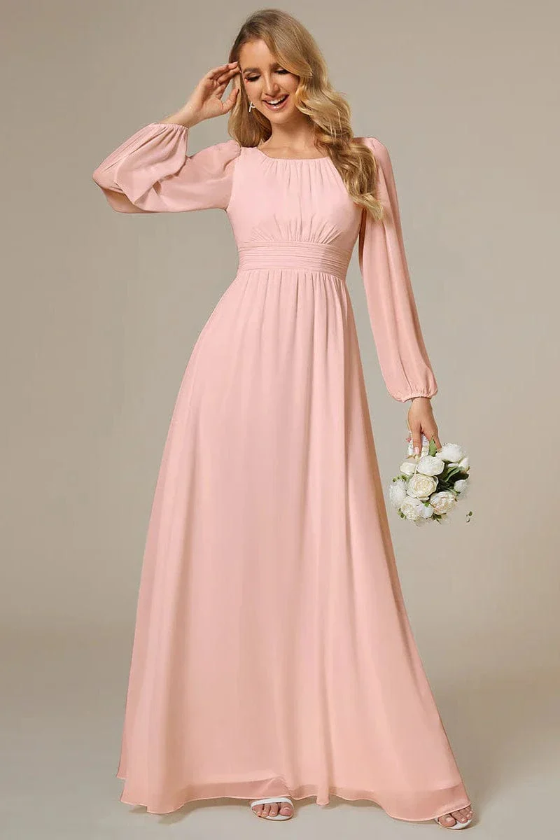 Robe en Mousseline Rose Pale – Image 3