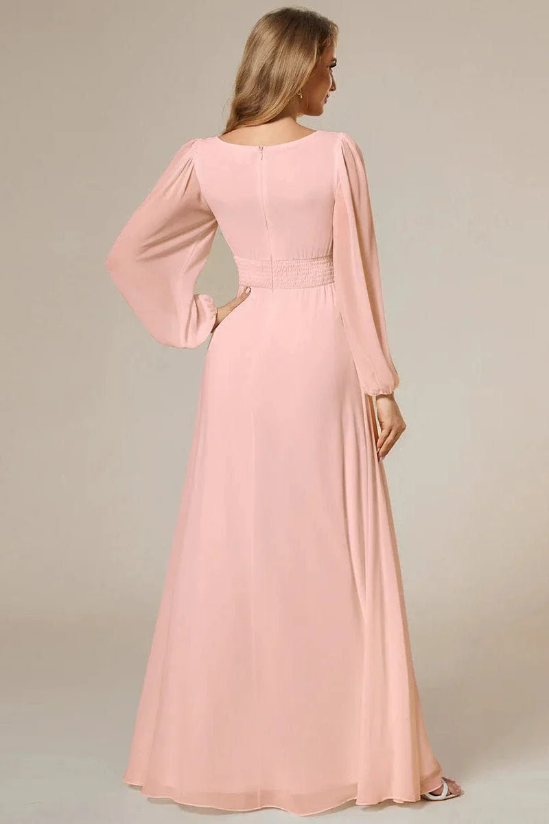 Robe en Mousseline Rose Pale – Image 5
