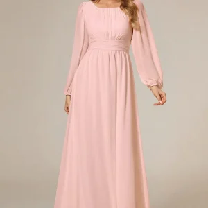 Robe en Mousseline Rose Pale