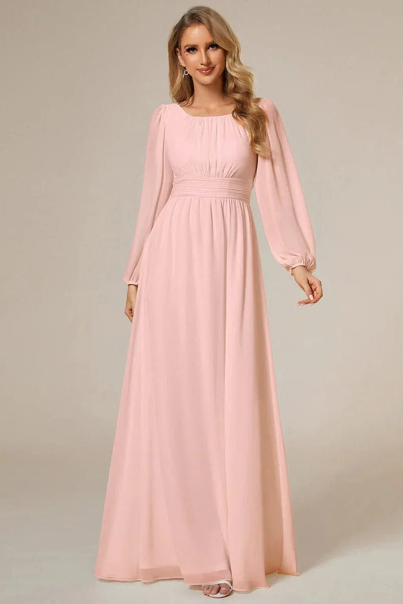 Robe en Mousseline Rose Pale – Image 2