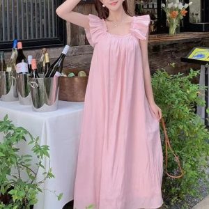 Robe Fluide Rose Poudré