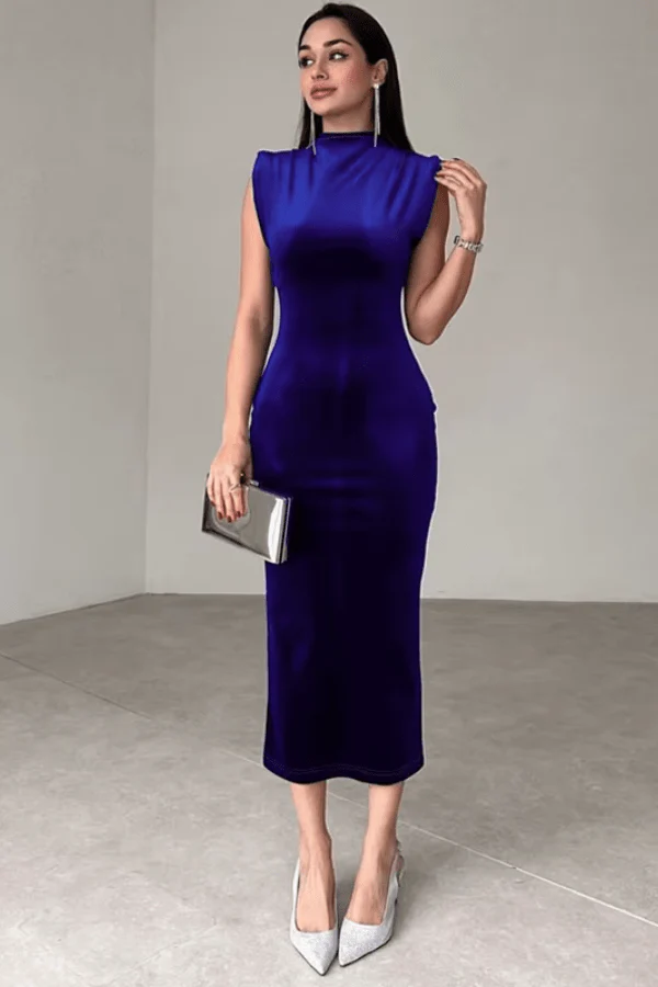 Robe Fourreau Bleu Roi – Image 2