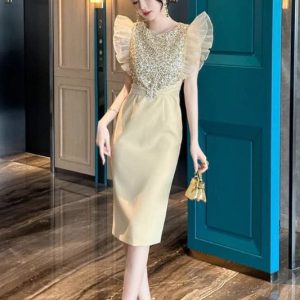 Robe Fourreau Champagne