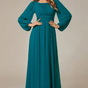 Robe Longue Bleu Canard