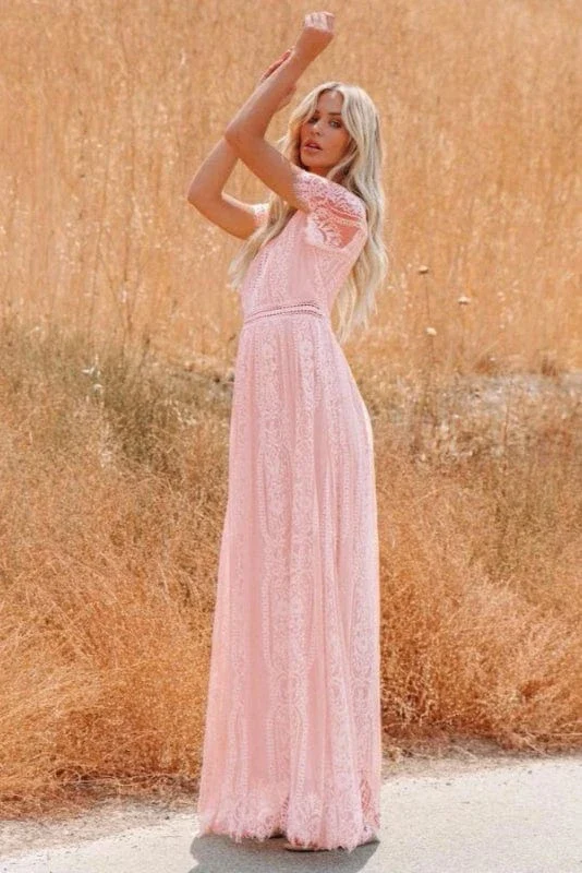 Robe Longue Boheme Rose Poudré – Image 7