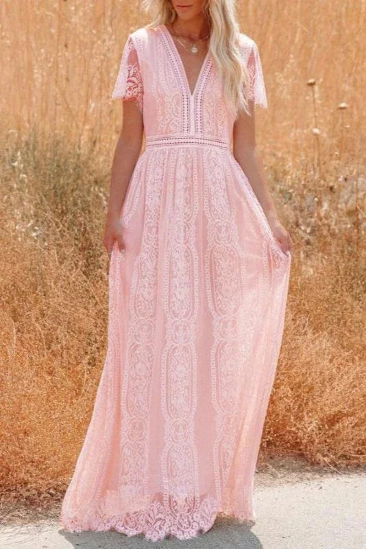 Robe Longue Boheme Rose Poudré – Image 6