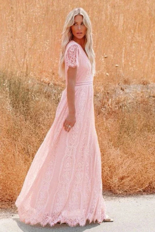 Robe Longue Boheme Rose Poudré – Image 4