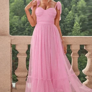 Robe Longue Demoiselle D'Honneur Rose