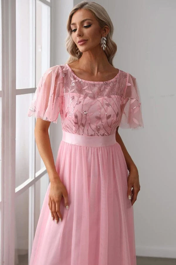 Robe Mariage Civil Rose Pale – Image 4