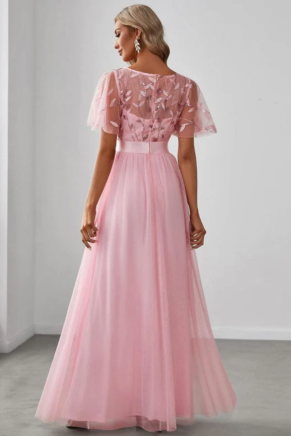 Robe Mariage Civil Rose Pale – Image 3
