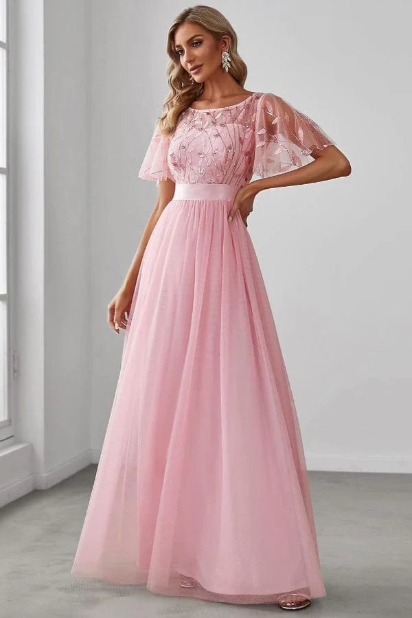 Robe Mariage Civil Rose Pale – Image 2