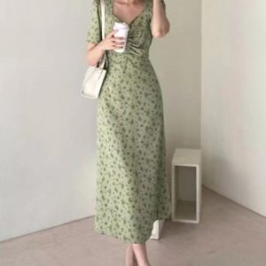 Robe Midi Vert Sauge
