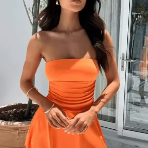 Robe Orange Courte