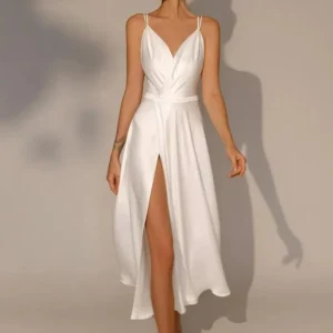 Robe satin mariage civil