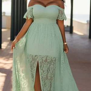 Robe Vert D'Eau Grande Taille