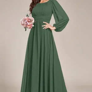 Robe Vert Sapin Manches Longues