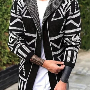 Adrien - Cardigan Capuche Vintage Maille Rétro Homme